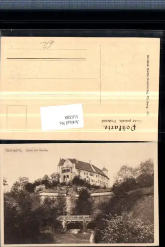 316308,Nürnberg Burg von Westen Brücke