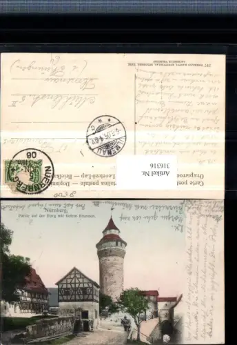 316316,Nürnberg Partie auf d. Burg m. Tiefem Brunnen Turm