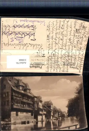 318666,Nürnberg Alte Häuser an d. Pegnitz Fluss