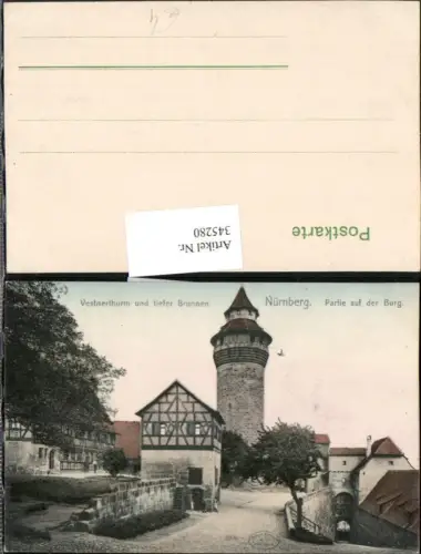 345280,Nürnberg Partie auf d. Burg Vestnerturm Turm u. Tiefer Brunnen