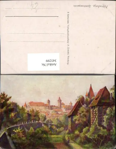 345299,Künstler AK Fellmann Coburg Nürnberg Teilansicht Spittlertorpartie