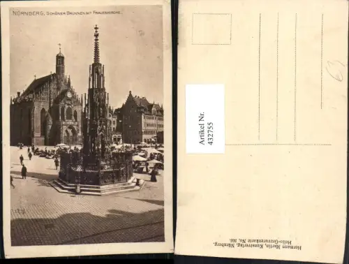 432755,Nürnberg Schöner Brunnen m. Frauenkirche Kirche