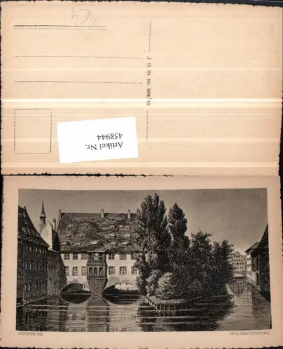 458944,Künstler AK Nürnberg Heiliggeistspital Kanal
