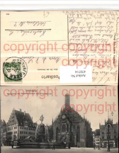 470714,Nürnberg Marktplatz m. Neptunbrunnen u. Frauenkirche
