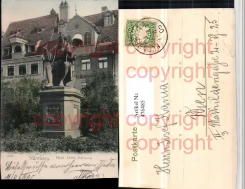 476485,Nürnberg Hans Sachs-Denkmal Statue