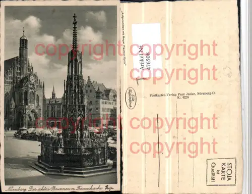 476508,Nürnberg Schöner Brunnen m. Frauenkirche Kirche