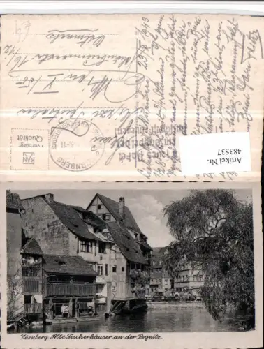 483537,Nürnberg Alte Fischerhäuser an d. Pegnitz Fluss