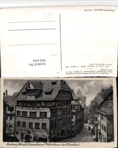 502164,Nürnberg Albrecht Dürerhaus Wohnhaus