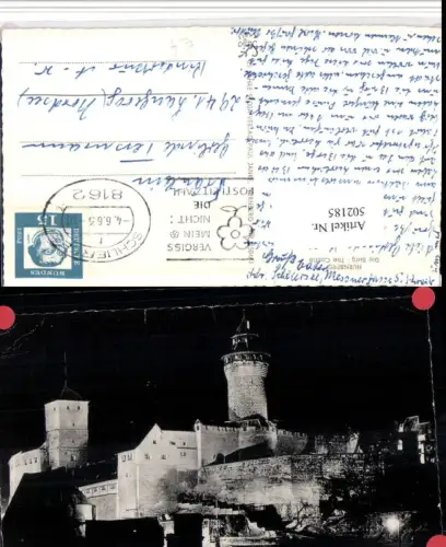 502185,Nürnberg Burg b. Nacht Turm