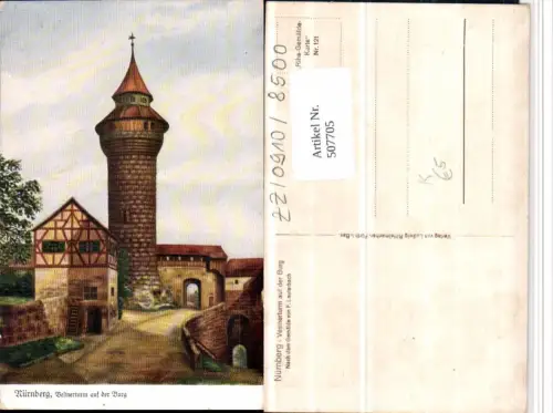 507705,Künstler AK F. Lauterbach Nürnberg Vestnerturm Turm auf der Burg