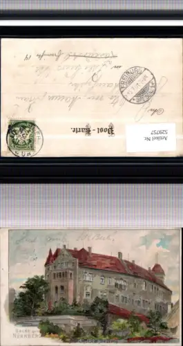 529757,tolle Künstler Litho H. Heidner Gruß aus Nürnberg Burg