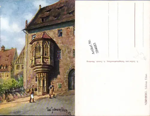 594683,Künstler AK Paul Sollmann Coburg Nürnberg Erker