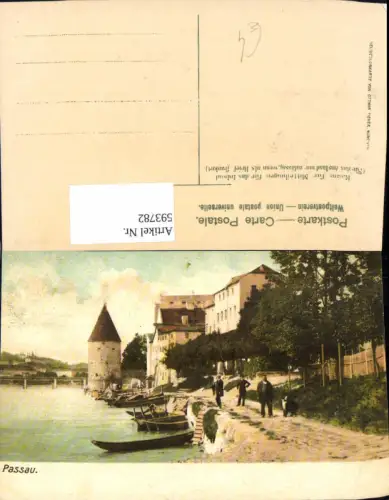 593782,Passau Ansicht Boote Ufer