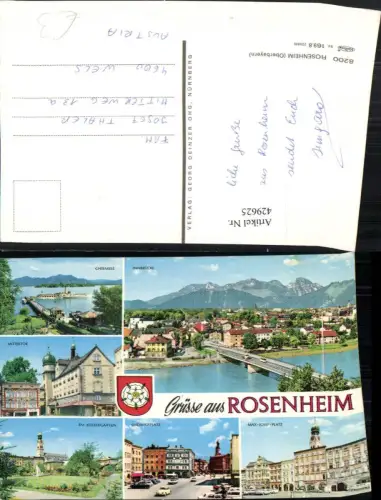 429625,Rosenheim Totale Max-Josef-Platz Riedergarten Chiemsee Mehrbildkarte