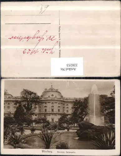 228253,Würzburg Residenz Gartenseite Springbrunnen Fontäne