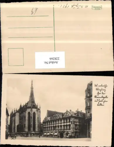 228266,Würzburg Marienkapelle Kirche u. Haus zum Falken