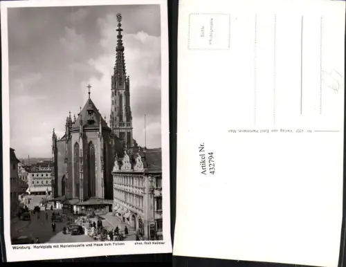 432794,Würzburg Marktplatz Marienkapelle Kirche u. Haus zum Falken
