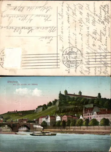 702209 Würzburg Mainbrücke Brücke Festung gel Stein Nürnberg