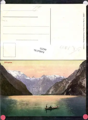 66255,Königsee Berchtesgaden Ansicht mit Ruderer 1910