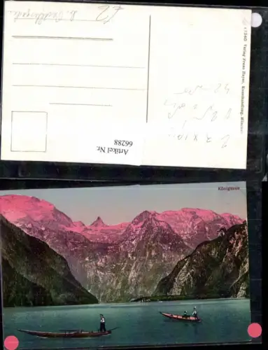 66288,Königsee Berchtesgaden Ansicht mit Ruderer 1910