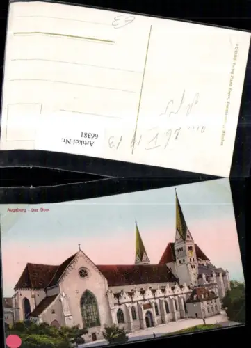 66381,Augsburg Der Dom Frontansicht 1913