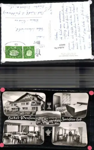 66424,Hotel Pension Zwieseler-Hof MehrAk Innen u Außenansicht Zwiesel Bayer Wald 1969