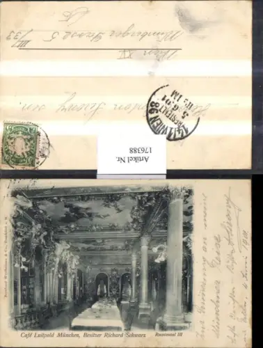 176388,München Cafe Luitpold Bes. Richard Schwarz Rococosaal 3 Saal