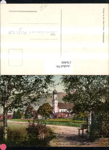 176406,Oberammergau b. Garmisch-Partenkirchen Partie a. d. Ammer Ortsansicht
