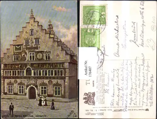 176407,Lindau i. B. Altes Rathaus Südseite pub Tuck e Sons Oilette