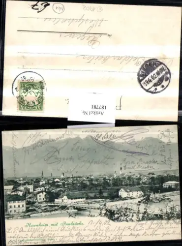 187781,Rosenheim Totale m. Innbrücke Brücke 1902