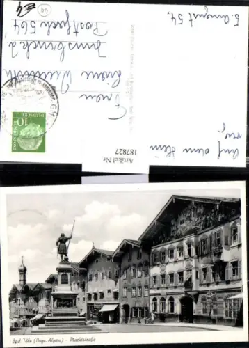 187827,Bad Tölz Bayr. Alpen Marktstraße Straßenansicht Ortsansicht Denkmal