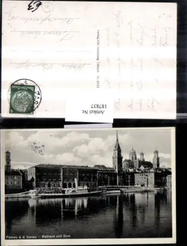 187837,Passau a. d. Donau Rathaus u. Dom Schiff