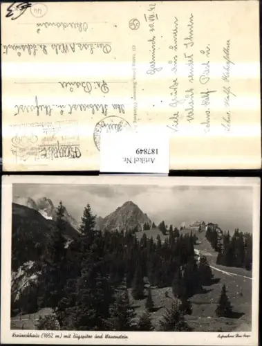 187849,Kreuzeckhaus m. Zugspitze u. Waxenstein Garmisch-Partenkirchen