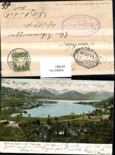 187881,Blick auf Egern u. Den Tegernsee Totale