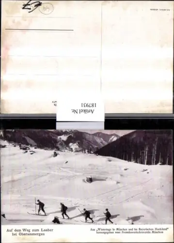 187931,Oberammergau Auf dem Weg zum Laaber Skifahrer Winterbild