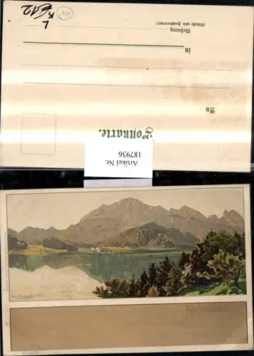 187936,Litho Künstler AK Otto Stritzel Kochelsee b. Schlehdorf