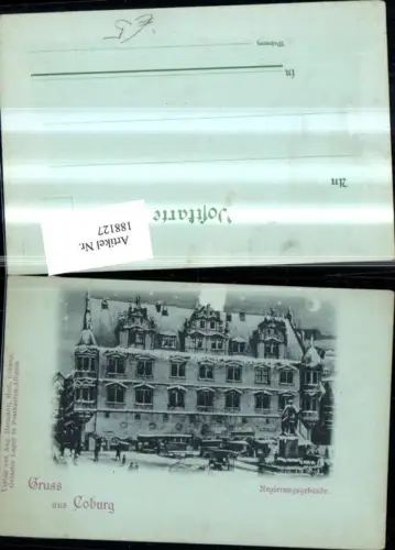 188127,Coburg Regierungsgebäude Winter b. Mondschein