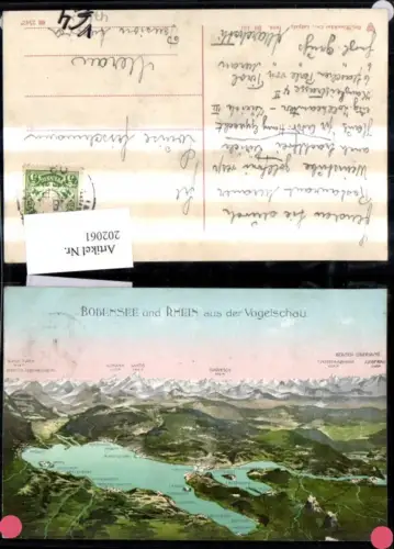 202061,Bodensee u. Rhein a. d. Vogelschau Lagekarte pub Dr Trenkler Co 151