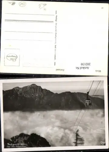 202130,Blick geg. Hochstauffen u. Zwiesel Predigtstuhl über dem Wokenmeer Seilbahn Gondel