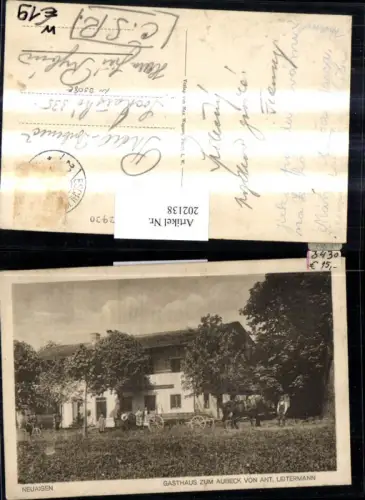 202138,Neuaigen Neu Aigen b. Furth im Walde Gasthaus zum Aubeck von Ant. Leitermann