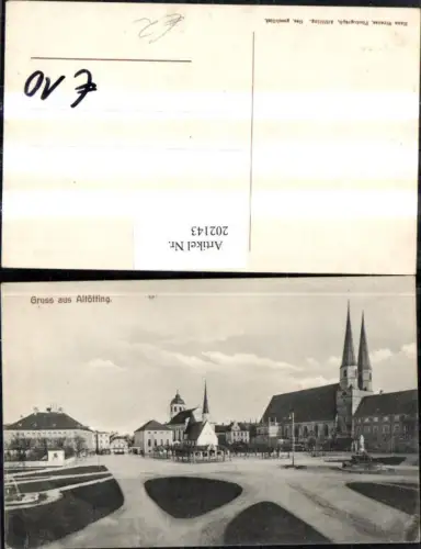 202143,Gruß aus Altötting Teilansicht Kirche Brunnen