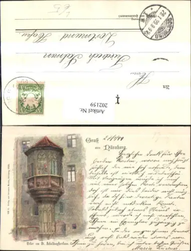 202159,Litho AK Gruß aus Nürnberg Erker am St. Sebalduspfarrhaus