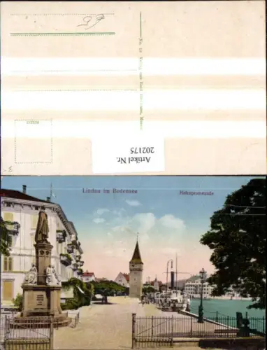 202175,Lindau im Bodensee Hafenpormenade Turm Denkmal