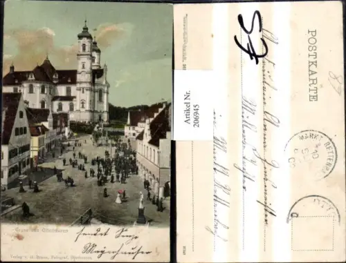 206945,Gruß aus Ottobeuren Straßenansicht Kirche