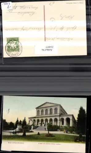 214977,Bad Brückenau Kursaal m. Denkmal König Ludwig I