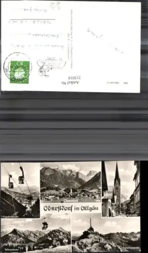 215018,Oberstdorf i. Allgäu Mehrbild Ak Nebelhornbahn Söllereckbahn Kirchstrasse Seilbahn Gondel