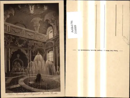 216009,Schloss Eremitage Bayreuth Innere Grotte Springbrunnen Brunnen