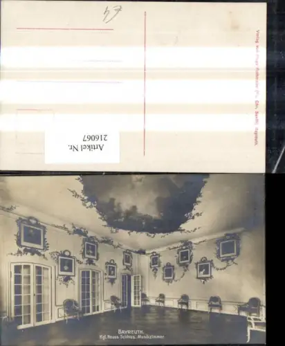 216067,Bayreuth Kgl. Neues Schloss Musikzimmer Innenansicht