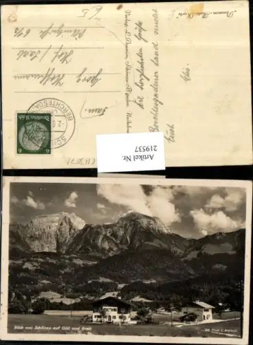 219537,Blick v. Schönau auf Göll u. Brett b. Berchtesgaden