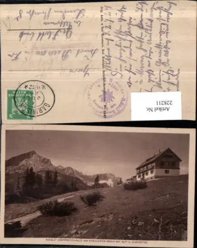 228211,Adolf-Zöppritzhaus Berghüte am Kreuzeck m. Alp- u. Zugspitze b. Garmisch-Partenkirchen